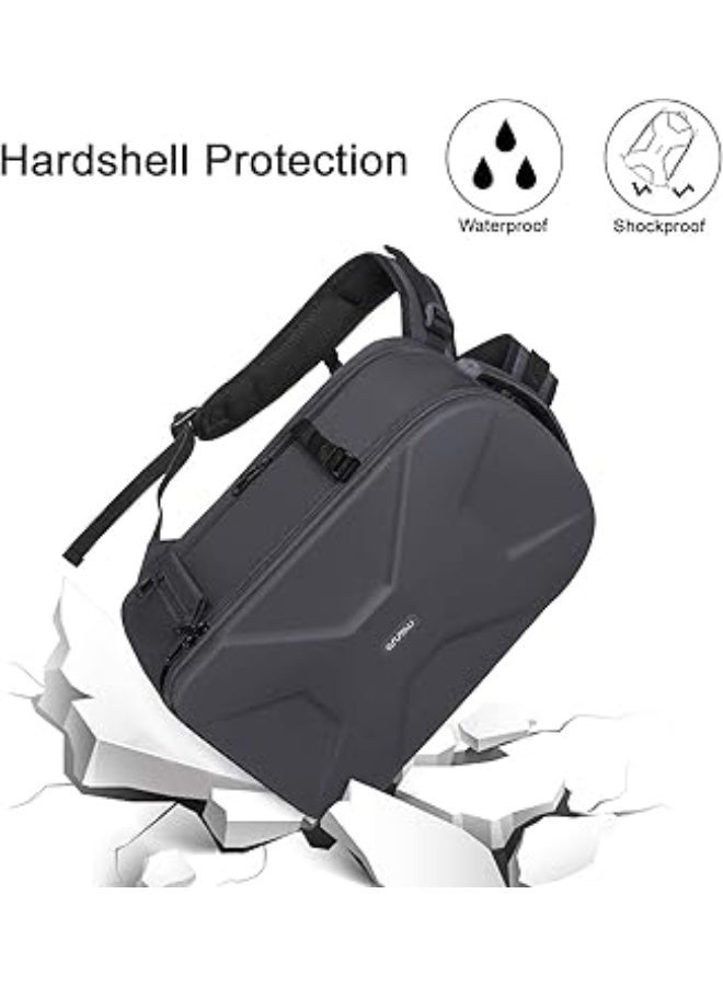 MOSISO Camera Backpack, DSLR/SLR/Mirrorless Photography Camera Bag 15-16 inch Waterproof Hardshell Case with Tripod Holder&Laptop Compartment Compatible with Canon/Nikon/Sony, Gray - Image 3